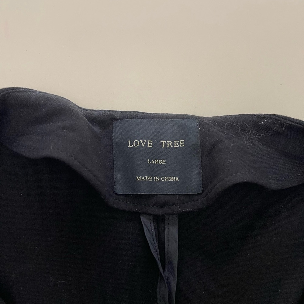 Love Tree Zipper Black Blazer Women’s Size Large Rocker Goth - Picture 2 of 12